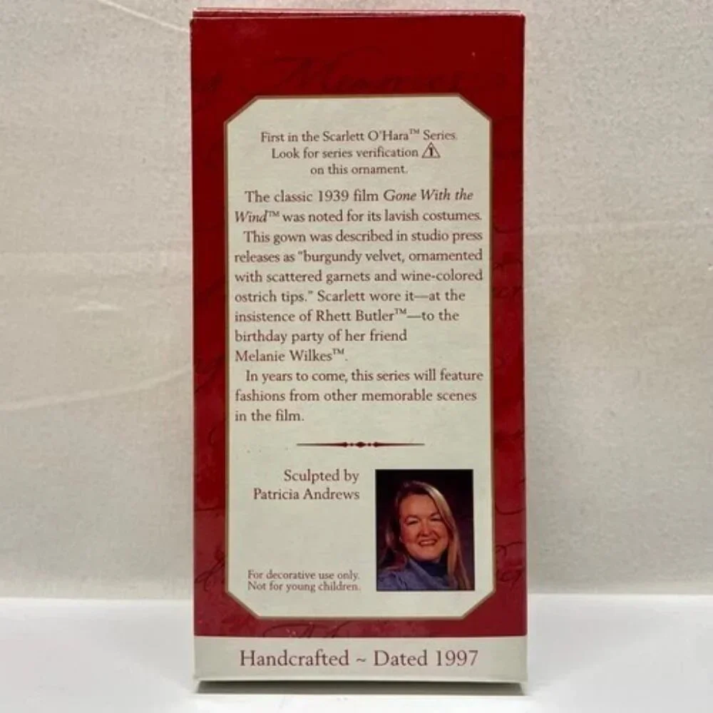 Vintage Christmas Ornament Scarlet‎ O'Hara Hallmark Keepsake 1997 Gone With Wind